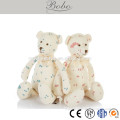 cotton farbic body teddy bear plush stuffed toy with cute print